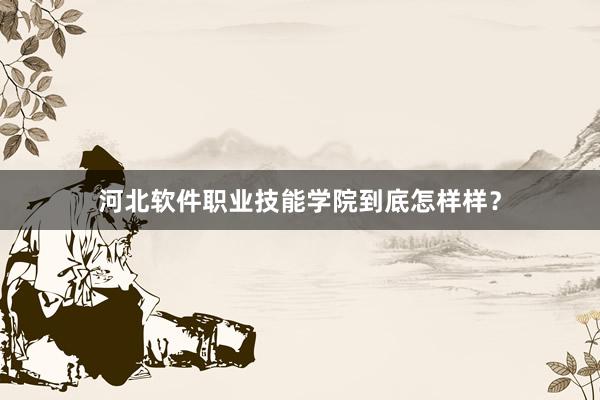 河北软件职业技能学院到底怎样样？